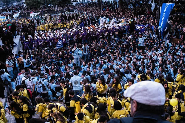 Porto Portekiz Ekim 2018 Katılımcılar Porto Center Geleneksel Cortejo Latada — Stok fotoğraf