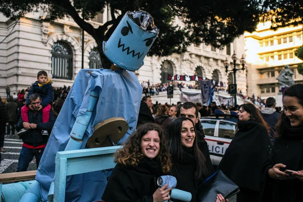 Porto Portekiz Ekim 2018 Katılımcılar Porto Center Geleneksel Cortejo Latada — Stok fotoğraf