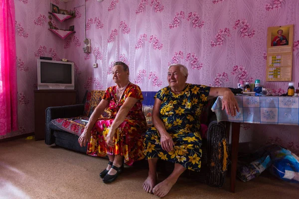 Kurba Vepsia Leningrada Reg Rusia Ago 2018 Mujeres Locales Vepsia — Foto de Stock