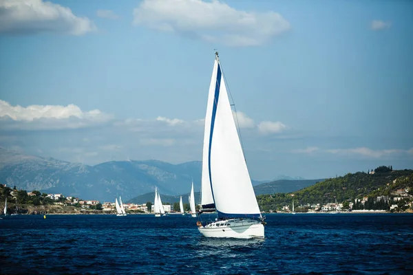 Barche Vela Lusso Nel Mar Egeo Crociera Yachting — Foto Stock