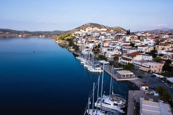 Vista Aérea Mar Puerto Deportivo Ermioni Mar Egeo Grecia — Foto de Stock