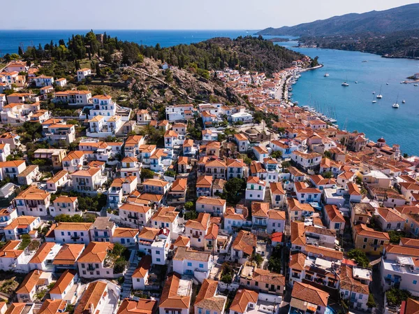 Luftaufnahme Der Insel Poros Ägäis Griechenland — Stockfoto