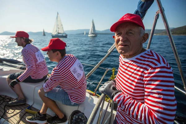 Methanas Griechenland Okt 2018 Segler Nehmen Der Segelregatta Ellada Herbst — Stockfoto