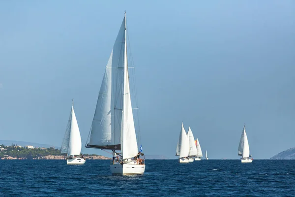 Ermioni Griekenland Okt 2018 Zeilers Deelnemen Aan Zeilregatta 20E Ellada — Stockfoto