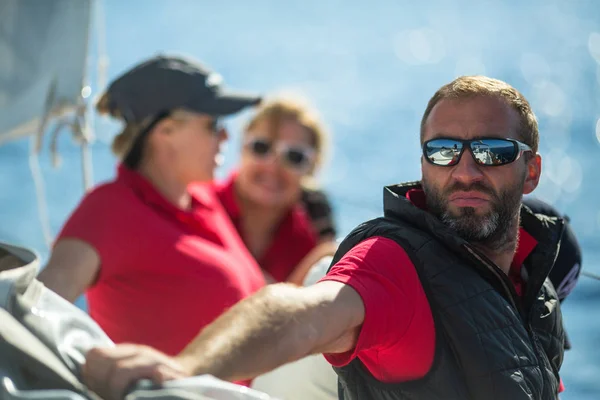 Poros Griechenland Okt 2018 Segler Nehmen Der Segelregatta Ellada Herbst — Stockfoto