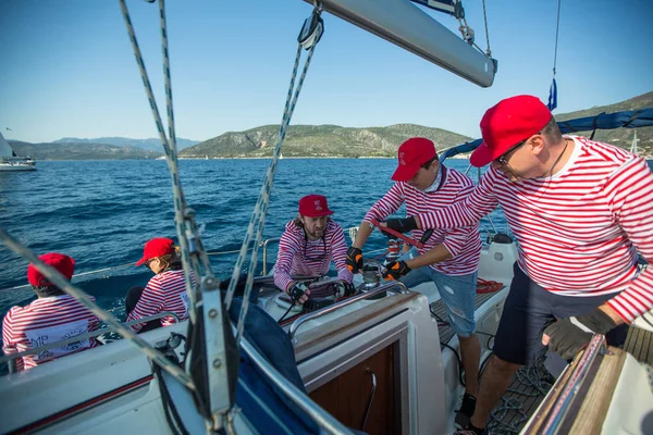 Método Grécia Ptu 2018 Marinheiros Participam Regata Vela Ellada Outono — Fotografia de Stock