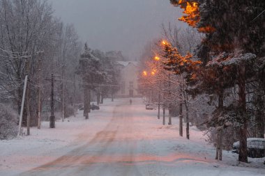 Leningrad region, Rusya Federasyonu, yerleşim yerlerinden biri olan kış Caddesi.