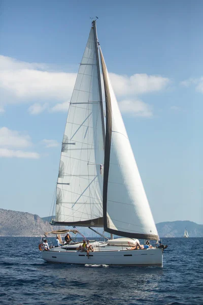 Ermioni Greece Oct 2018 Sailors Participate Sailing Regatta 20Th Ellada — Stock Photo, Image