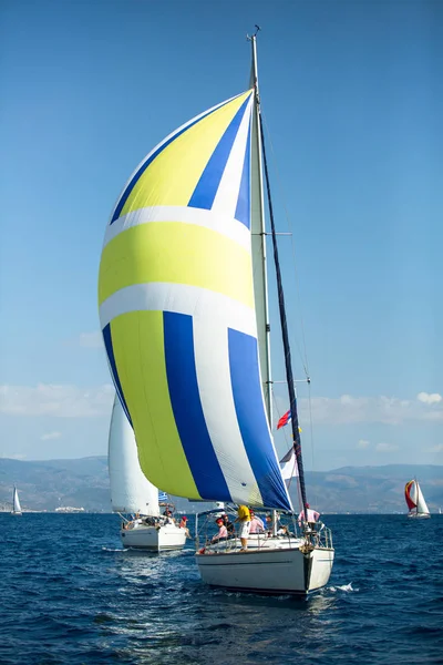 Ermioni Grecia Oct 2018 Los Marineros Participan Regata Vela Ellada — Foto de Stock