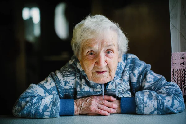 Retrato Mulher Idosa Anos — Fotografia de Stock