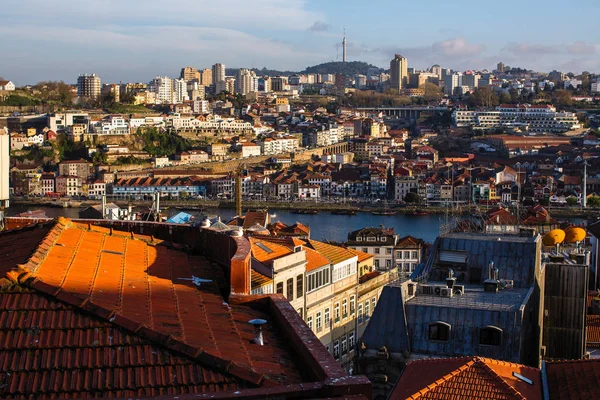 Góry Zobacz Stare Centrum Miasta Porto Portugalia — Zdjęcie stockowe