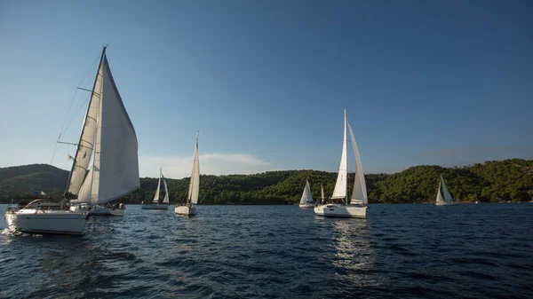 Poros Řecko Říjen 2018 Námořníci Účastní Skupiny Ellada Podzim 2018 — Stock fotografie
