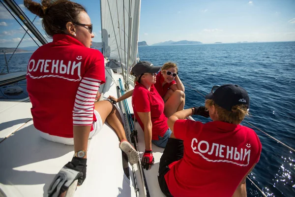 Poros Griechenland Okt 2018 Segler Nehmen Der Segelregatta Ellada Herbst — Stockfoto