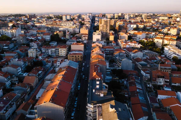 Αεροφωτογραφία Των Κατοικιών Σπίτια Πόρτο Πορτογαλία Εικόνα Αρχείου