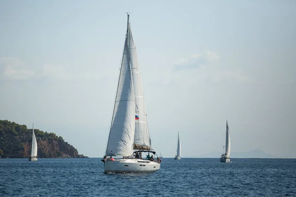 Poros Grekland Okt 2018 Segelbåt Delta Segling Regatta 20Th Ellada — Stockfoto