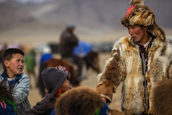 Olgiy Mongolië Sep 2017 Lokale Mongoolse Volk Tijdens Jaarlijkse Nationale — Stockfoto