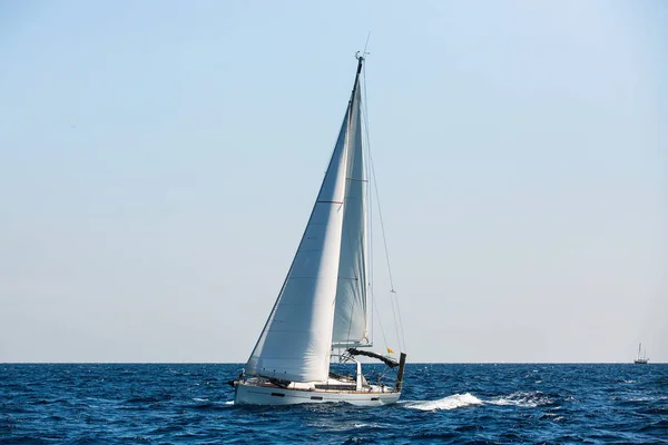 Barche Vela Lusso Nel Mar Egeo Grecia Crociera Yachting — Foto Stock