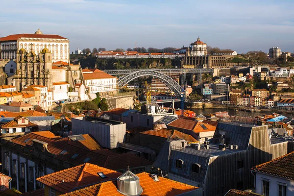 Κορυφή Δείτε Κέντρο Της Παλιάς Πόλης Του Πόρτο Πορτογαλία — Φωτογραφία Αρχείου