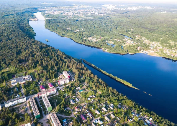 Flygfoto Över Floden Svir Leningrad Region Ryssland — Stockfoto