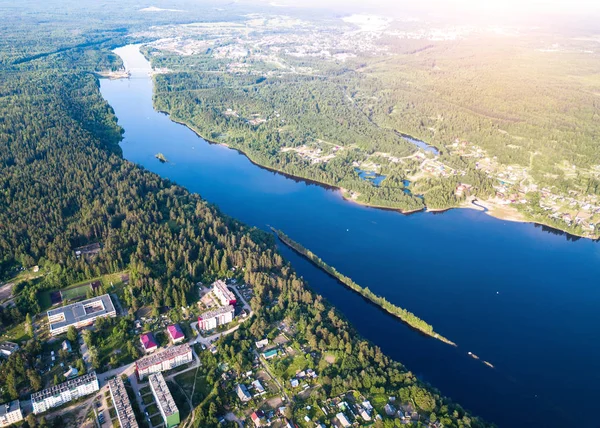 Flygfoto Över Floden Svir Leningrad Region Ryssland — Stockfoto