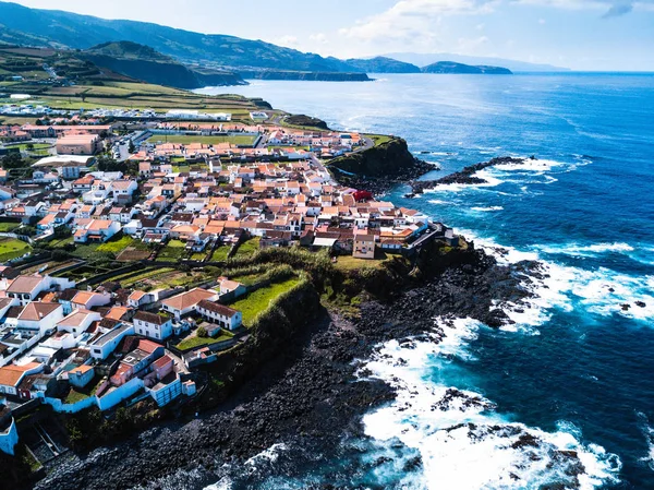 Vliegen Oceaan Surfen Riffen Kust Van San Miguel Eiland Azoren — Stockfoto