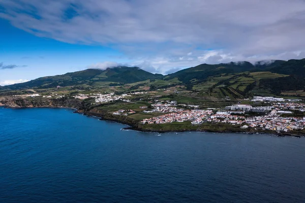 Vista Aérea Isla San Miguel Costa Del Atlántico Azores Portugal — Foto de Stock