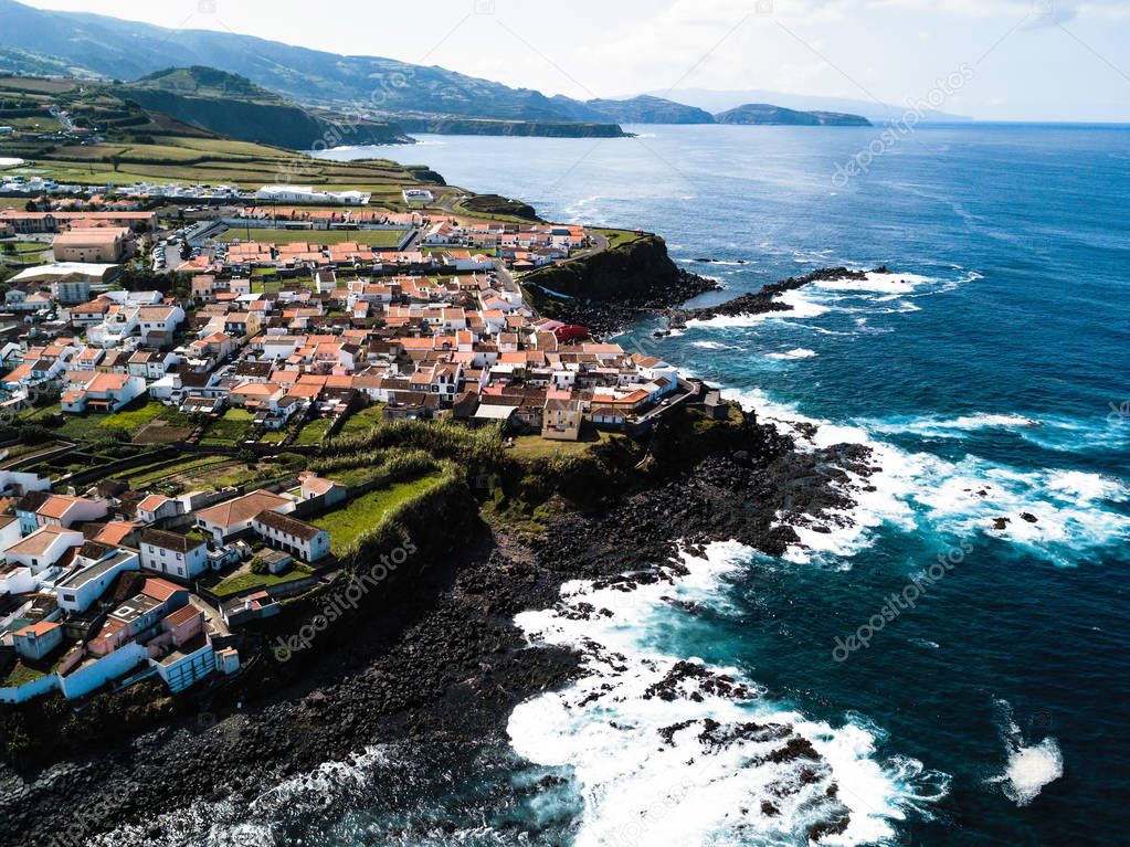 Top view of the San Miguel island - Azores, Portugal.