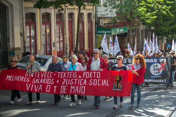 Porto Portugal Mayo 2019 Celebración Del Primero Mayo Centro Oporto —  Fotos de Stock