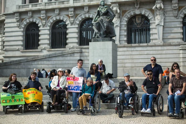 Porto Portogallo Maggio 2019 Manifesto Vita Indipendente Marcia Dei Disabili — Foto Stock
