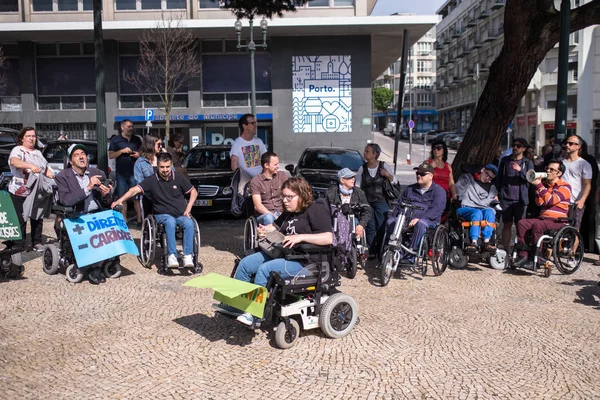 Porto Portugalia Maja 2019 Manifest Marcha Pela Vida Independente Marzec — Zdjęcie stockowe