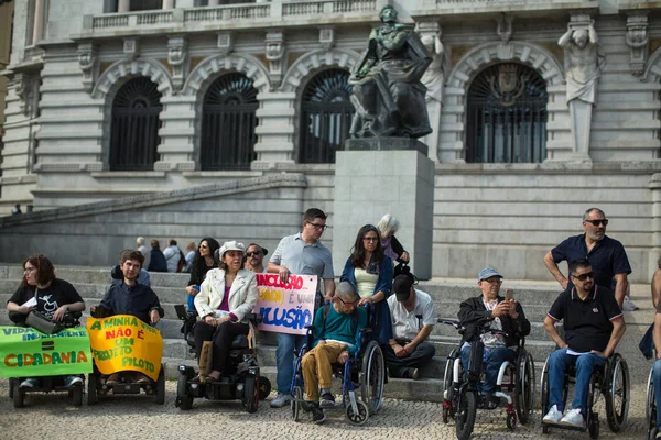 Porto Portekiz Mayıs 2019 Bağımsız Yaşam Manifestosu Engellilerin Yürüyüşü Kişisel — Stok fotoğraf