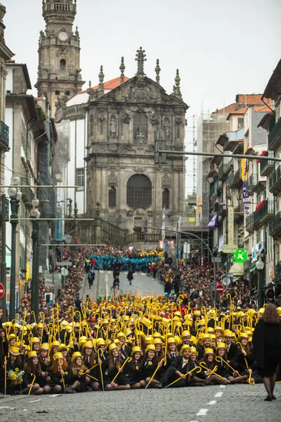 Porto Portugalia Maja 2019 Podczas Cortejo Queima Das Fitas Coroczne — Zdjęcie stockowe