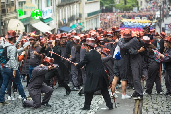 Porto Portugalsko Května 2019 Cortejo Queima Das Fitas Každoroční Slavnost — Stock fotografie