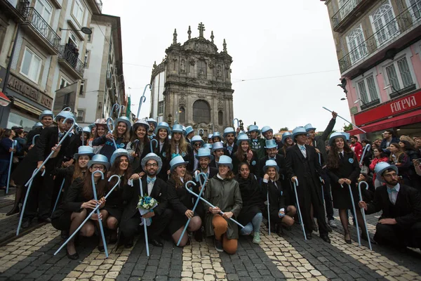 Porto Portugal Mayo 2019 Durante Cortejo Queima Das Fitas Fiesta —  Fotos de Stock