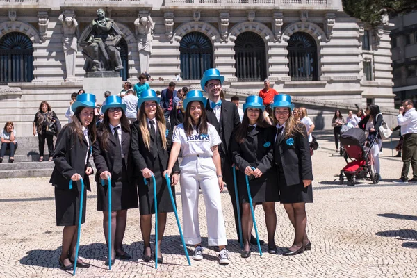 Porto Portugal Maj 2019 Queima Das Fitas Traditionell Festligheter Portugisiska — Stockfoto