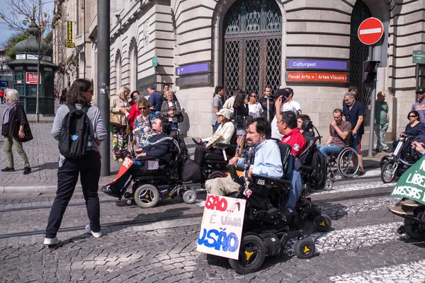 Porto Portugali Toukokuu 2019 Itsenäisen Elämän Manifesti Vammaisten Marssi Jossa — kuvapankkivalokuva