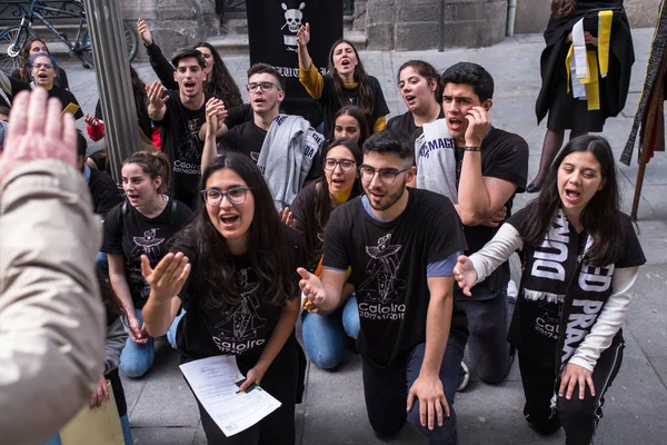 Porto Portugal Maio 2019 Durante Queima Das Fitas Uma Festa — Fotografia de Stock