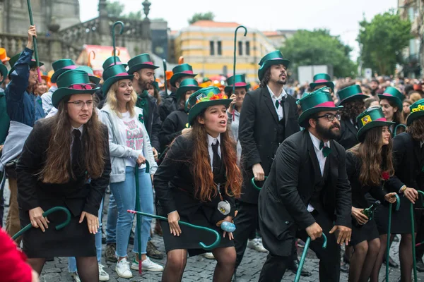 Porto Portugal Mayo 2019 Durante Cortejo Queima Das Fitas Fiesta —  Fotos de Stock