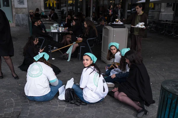 Porto Portugal Mei 2019 Tijdens Queima Das Fitas Een Traditionele — Stockfoto