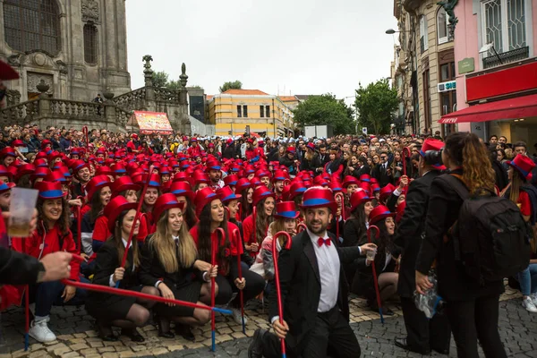 Porto Portugalia Maja 2019 Podczas Cortejo Queima Das Fitas Coroczne — Zdjęcie stockowe