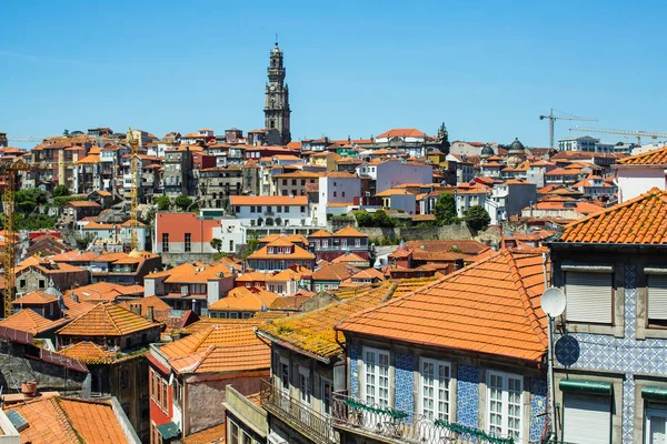 Widok Dachów Budynków Mieszkalnych Centrum Starego Miasta Porto Portugalia — Zdjęcie stockowe