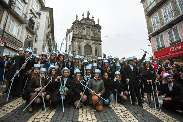 Porto Portugalia Maja 2019 Podczas Cortejo Queima Das Fitas Coroczne — Zdjęcie stockowe