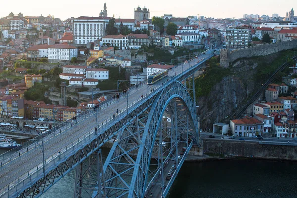 Porto Portogallo Apr 2017 Vista Volo Uccello Sul Ponte Dom — Foto Stock