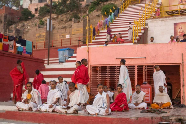 Varanasi Indie Březen 2018 Banky Svaté Gangy Řeky Časně Ráno — Stock fotografie