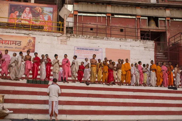 Varanasi Indie Březen 2018 Banky Svaté Gangy Řeky Časně Ráno — Stock fotografie