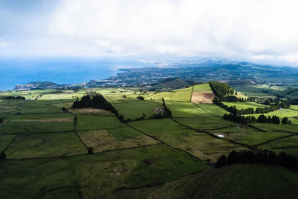 Vista Dos Campos Ilha San Miguel Nos Açores Portugal — Fotografia de Stock
