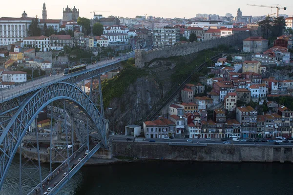 Porto Portogallo Apr 2017 Vista Volo Uccello Sul Ponte Dom — Foto Stock