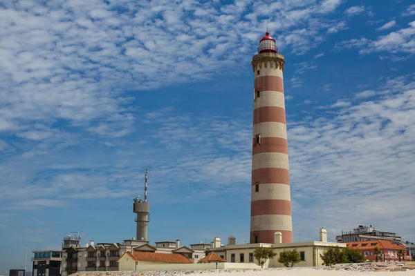 Lighthouse Praia Barra Also Known Aveiro Lighthouse Portugal — Stock Photo, Image