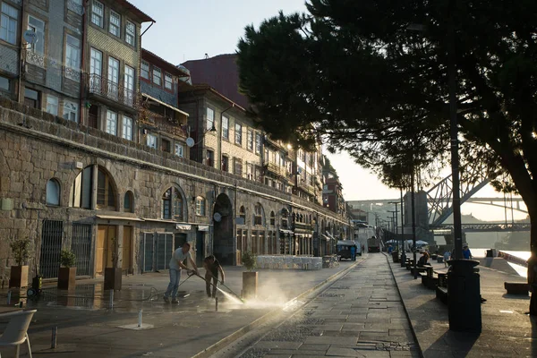 Porto Portugal Sep 2019 Visa Gatorna Tidigt Morgonen Senaste Åren — Stockfoto