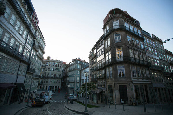 PORTO, PORTUGAL - SEP 13, 2019: View one of the streets early morning. Over the last years, Porto has experienced significant tourism and won the European Best Destination 2012, 2014 and 2017 awards.